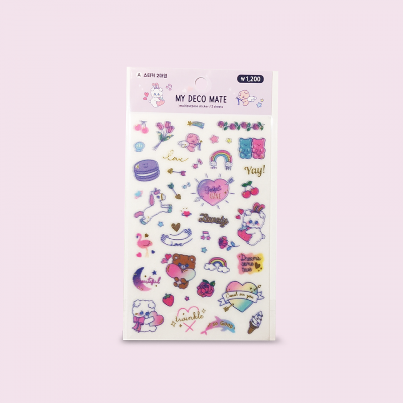 Set de stickers Babichon y corazones (2 unidades) Set de stickers Babichon y corazones (2 unidades)