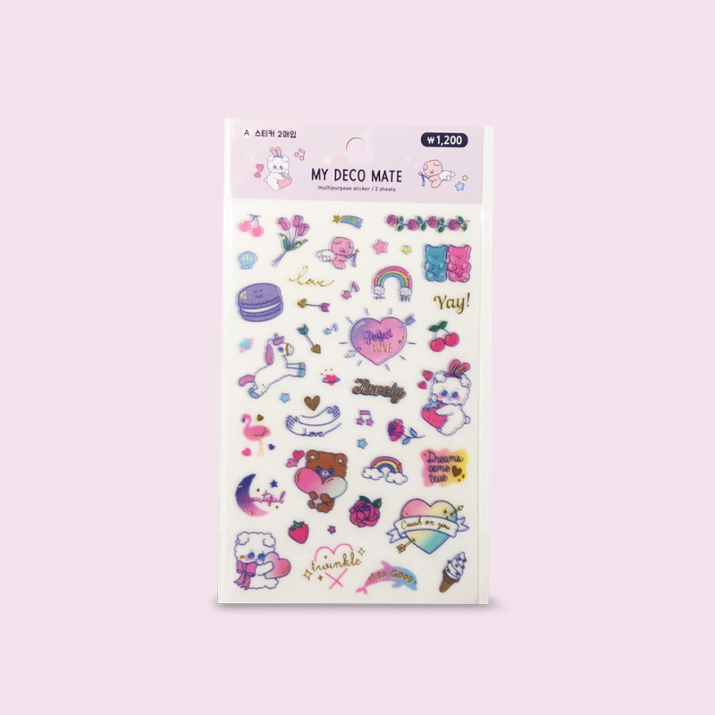 Set de stickers Babichon y corazones (2 unidades)