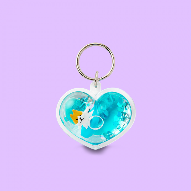 Llavero acrílico corazón Shiba surf Llavero acrílico corazón Shiba surf