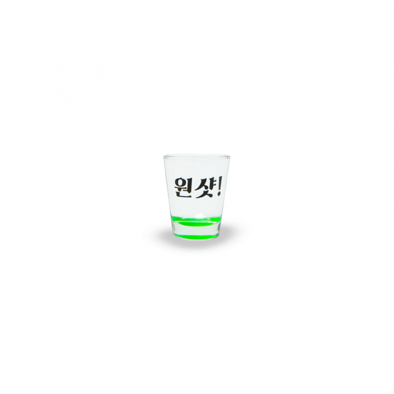 Vaso de shot fondo verde "Al seco" Vaso de shot fondo verde "Al seco"