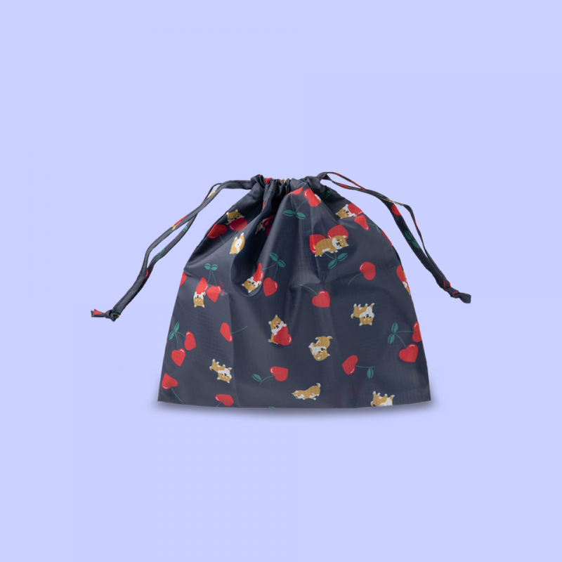Bolsa organizadora con cordón para viajes Shiba cerezas Bolsa organizadora con cordón para viajes Shiba cerezas
