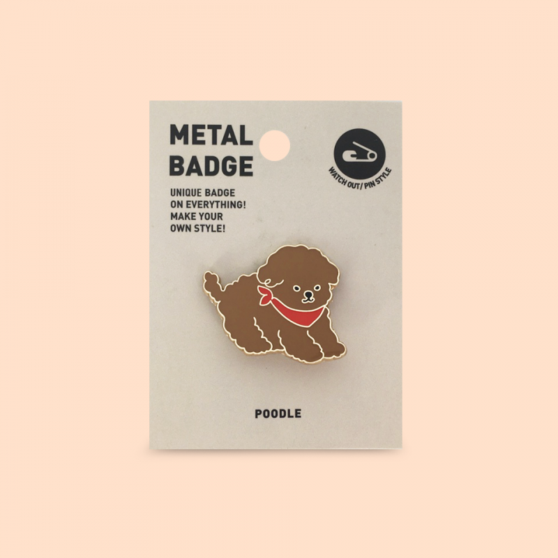 [AGOTADO BODEGA] Pin metálico Poodle café