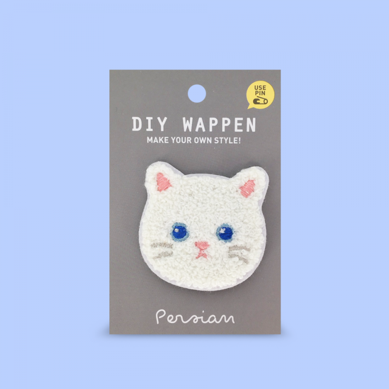 Pin parche bordado Cara gatito blanco