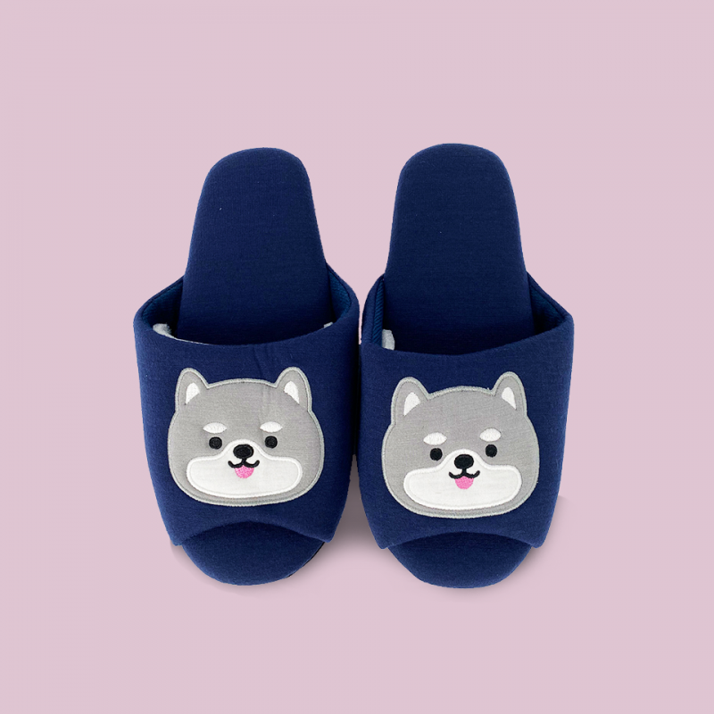 Pantuflas Shiba gris 25 cm