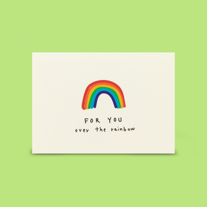 Set tarjeta plegable "Sobre el arcoíris por ti"