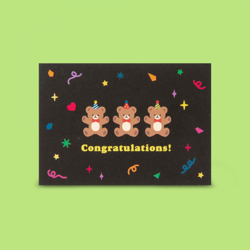 Set tarjeta plegable "Felicitaciones"