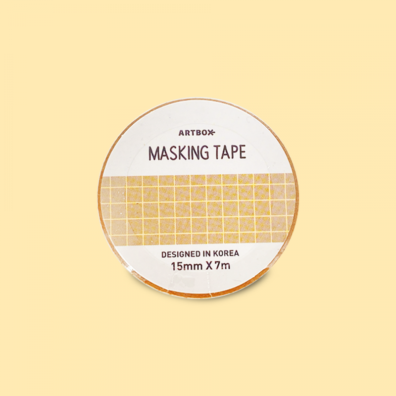 Masking tape Café cuadriculado dorado