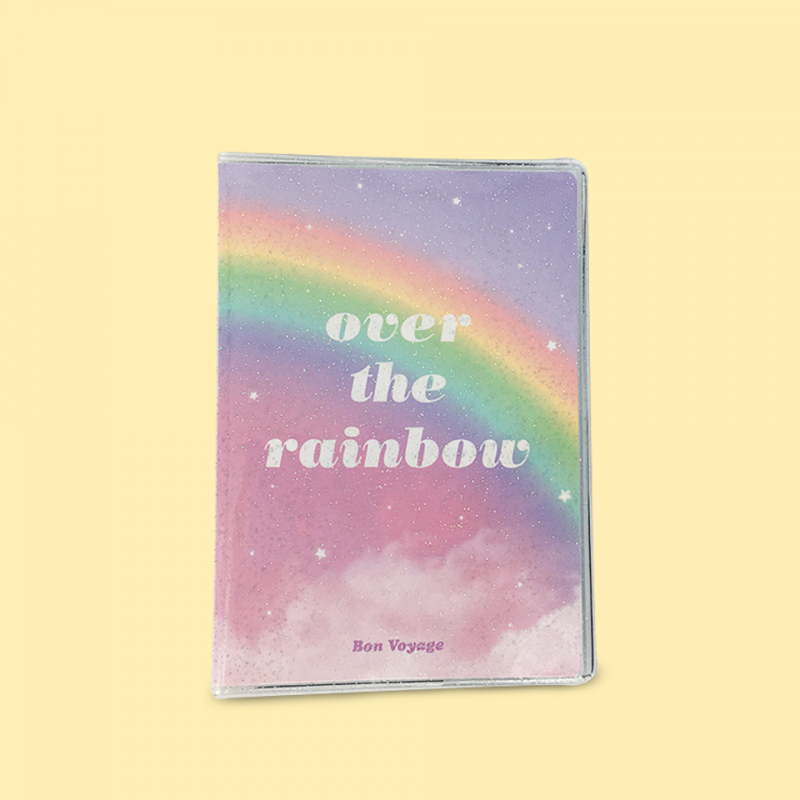 Funda para pasaporte glitter Over the Rainbow