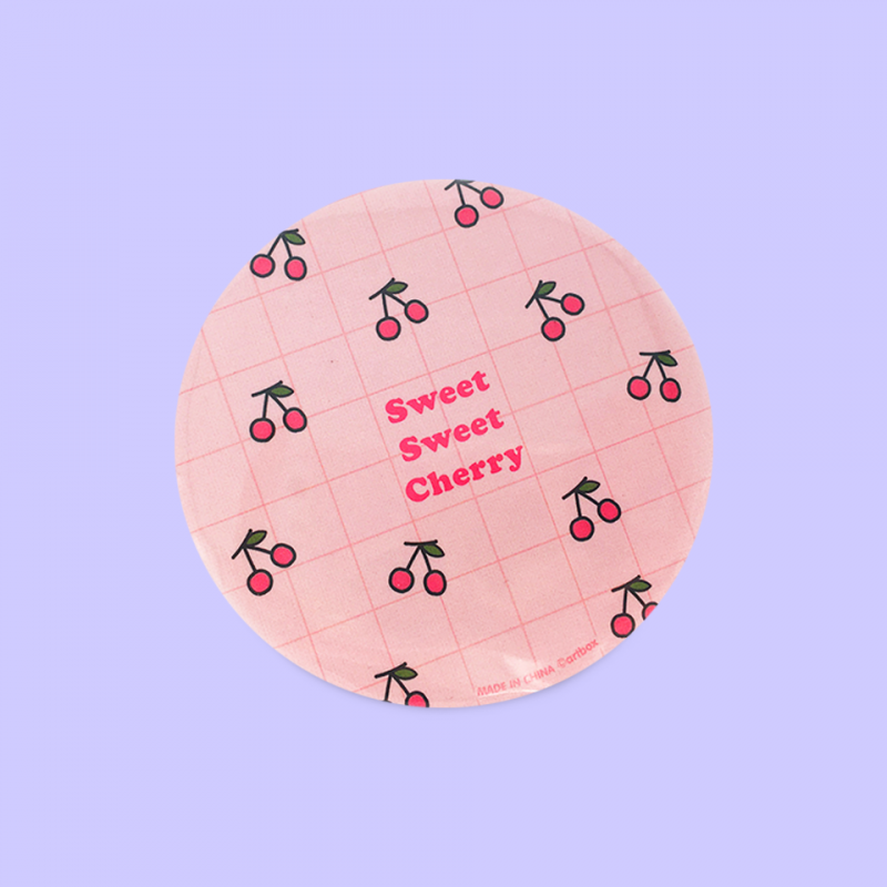 Espejo metálico circular "Sweet, sweet cherry"