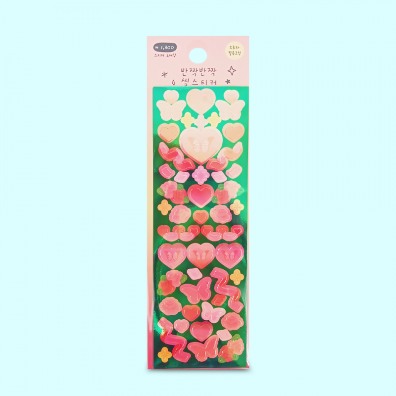 Set stickers aurora Corazones y mariposas Set stickers aurora Corazones y mariposas