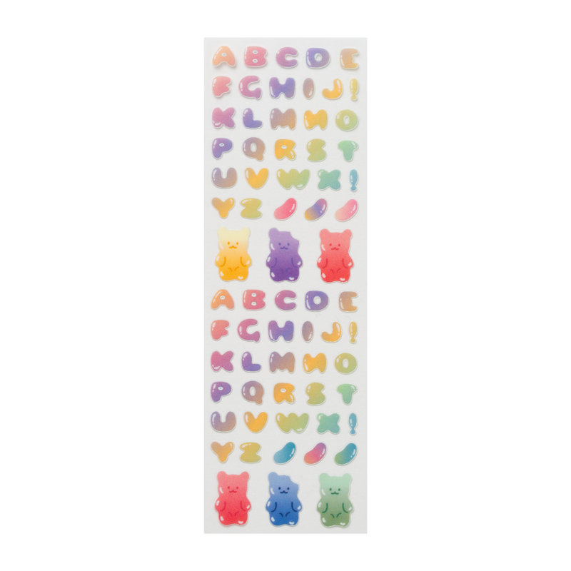 Set stickers deco Abc ositos de goma Set stickers deco Abc ositos de goma