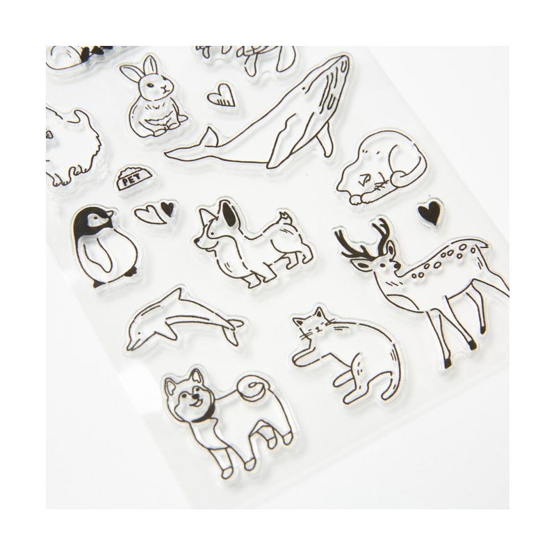 Set stickers timbres de silicona Animales