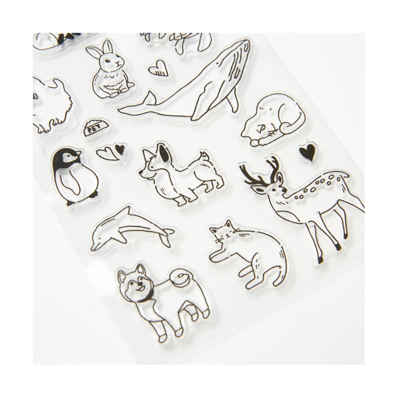 Set stickers timbres de silicona Animales Set stickers timbres de silicona Animales