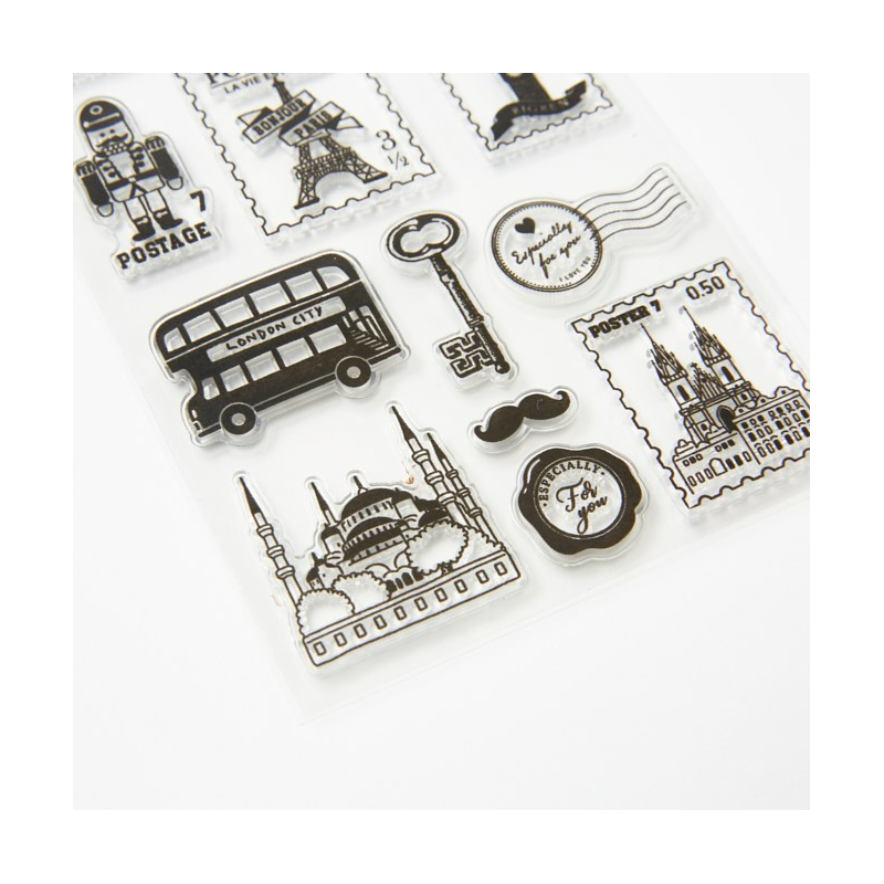 Set stickers timbres de silicona Estampillas Set stickers timbres de silicona Estampillas