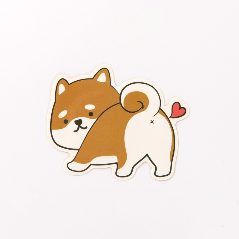 Sticker para maleta de viaje Shiba corazón Sticker para maleta de viaje Shiba corazón