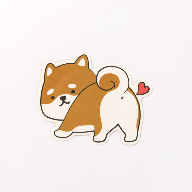 Sticker para maleta de viaje Shiba corazón