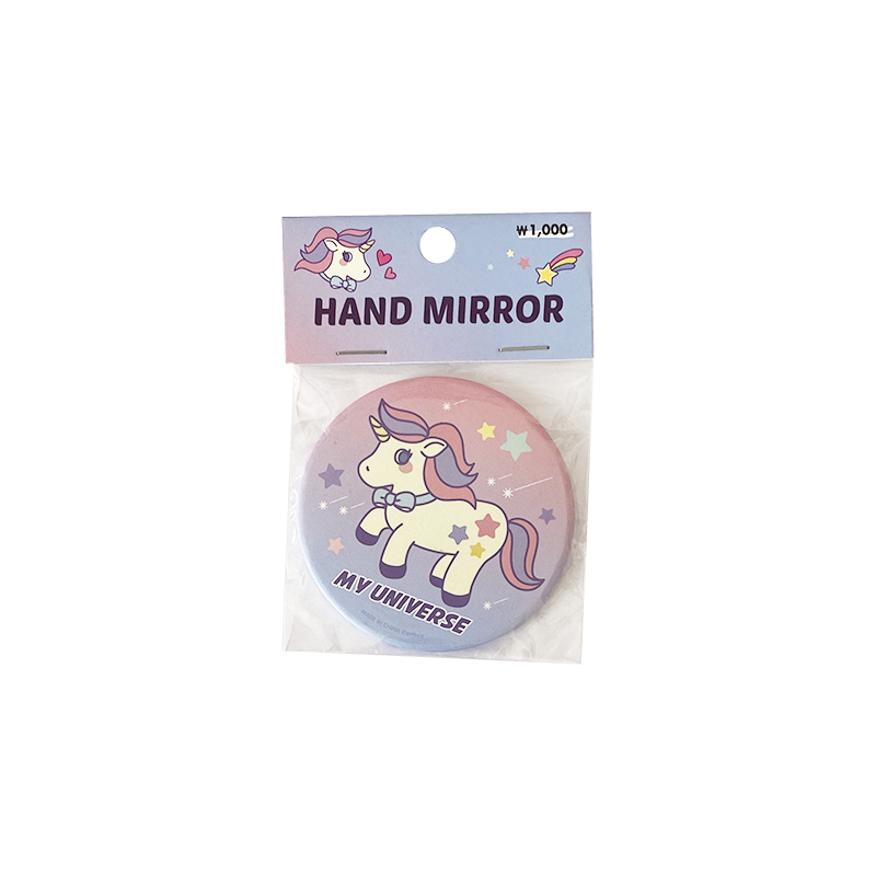 Espejo metálico circular unicornio Espejo metálico circular unicornio